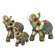 Conjunto de 3 Elefantes Decorativos em Resina - Simbolismo de Sabedoria e Sorte - imagem 3