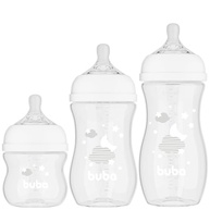 Kit 3 Mamadeiras Easy Flow Nuvem Branca 120/270/330ml - Sistema Anticólico Buba - imagem 5