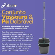 Kit Vassoura e Pá Ajustável 2in1 com Sistema de Limpeza Automático e Suporte de Parede - imagem 5