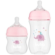 Kit 2 Mamadeiras Easy Flow Elefante Rosa 120/270ml - Sistema Anticólico Buba - imagem 4