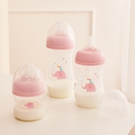 Kit 3 Mamadeiras Easy Flow Elefante Rosa 120/270/330ml - Sistema Anticólico Buba - imagem 3