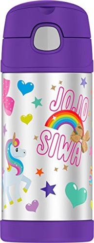 THERMOS FUNTAINER Garrafa Infantil JoJo Siwa 350ml - Aço Inoxidável com Canudo Pop-up - imagem 2