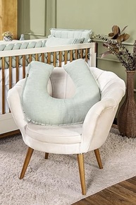 Apoio Amamentar Slim em Linho Verde - Conforto e Estilo para Mães Modernas - imagem 3