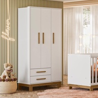 Guarda-Roupa Infantil Qencanto Slim 4340 Qmovi Branco Acetinado - Organize com Estilo o Quarto das Crianças - imagem 1