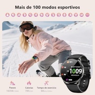 IOWODO W40 Smartwatch AMOLED 1.43" - Chamadas Bluetooth, 100+ Esportes, 2 Pulseiras (Ouro) - imagem 4