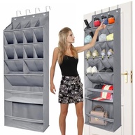 Organizador de Sapatos Sobre a Porta com 16 Bolsos Profundos - Ideal para Portas Estreitas e Armários - imagem 2
