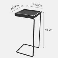 Mesa de Apoio Lateral para Sofá Anny com Base em Metal Cobre e Tampo em MDF Mel - imagem 3