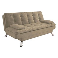 Sofá-Cama 3 Lugares Premium em Suede Velvet Bege - Conforto e Estilo para Qualquer Ambiente - imagem 1