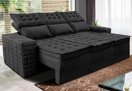 Sofá 3 Lugares Retrátil e Reclinável Inbox Senses 2,00m Velusoft Preto - Conforto e Estilo para sua Sala - imagem 1