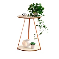 Mesinha Lateral Sofia - Design Redondo com Pés de Ferro em Cobre | Decoração Moderna para Cômodos Pequenos - imagem 1