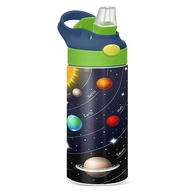Garrafa Infantil Space Solar System - Aço Inox com Canudo Pop-Up e Alça | Design Galáxia Estrelada - imagem 2