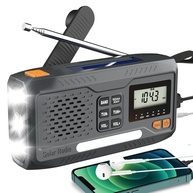 Rádio Meteorológico de Emergência 7400mWh: Solar, Manivela, AM/FM/NOAA e Carregador Celular - imagem 1