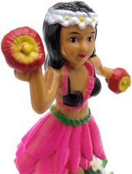 Figura Hula Solar Amarela: Decoração Divertida para Carro e Casa | Boneca Havaiana Balançando - imagem 4