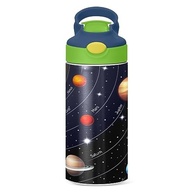 Garrafa Infantil Space Solar System - Aço Inox com Canudo Pop-Up e Alça | Design Galáxia Estrelada - imagem 5
