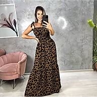 Vestido Longo de Alastex (Onças) – Conforto e Estilo que Não Soltam - imagem 1