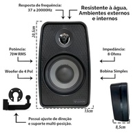 Par de Caixas de Som Ambiente Leson 70W RMS 4" - Som Imersivo e Elegante para Seu Espaço - imagem 3
