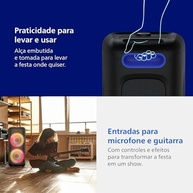 Caixa de Som Bluetooth Philips TAX4000/78 Party Speaker 1500W com Luzes LED e Entradas para Microfone/Guitarra - imagem 5