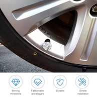 Tampas de Válvula de Pneu com Strass Cristalino - 4 Peças para Carros e Veículos - imagem 4