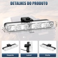 Kit Strobo LED Carro 8 Leds Vermelho Azul - Luz Estroboscópica Emergência 12V - imagem 3