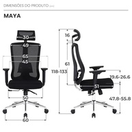 Cadeira de Escritório Ergonômica Maya DT3 - Conforto e Saúde na Sua Jornada de Trabalho - imagem 2