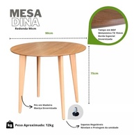 Mesa de Jantar Redonda 90cm em Madeira Freijó – Estilo e Durabilidade para sua Sala de Jantar - imagem 4