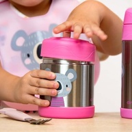 Pote Térmico Coala Cinza/Rosa - Mantenha Sua Refeição Fresca ou Quente por Mais Tempo - imagem 3