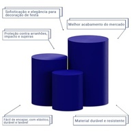Kit 3 Capas de Cilindro Sublimado Azul Marinho: Decore Festas com Estilo e Facilidade! - imagem 4