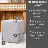 Capa de Puff Quadrado em Veludo Suede - Proteção Luxuosa com Elástico Ajustável - imagem 3