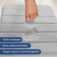 Tapete de Banheiro Super Soft Camesa 60x40cm - Azul | Toque Macio e Antiderrapante - imagem 3
