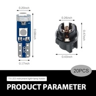 Kit 20 Lâmpadas LED T5 Super Brilhantes para Painel de Carro - Luzes Indicadoras 3030-SMD 12V - imagem 3