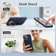Capa ESR MagSafe para iPhone 15 Plus: Proteção Militar, Suporte Integrado e Azul Escuro Elegante - imagem 4
