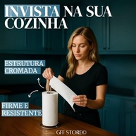 Suporte para Rolo de Papel Toalha Aço Inoxidável Premium com Design Moderno e Base Estável - imagem 4
