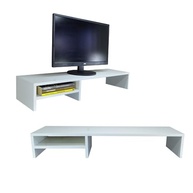 Suporte para Monitor Elevado Mesa Home Office Gamer - Design Ergonômico em MDF 90cm Branco - imagem 2