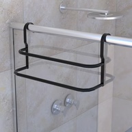 Porta Toalhas Duplo Preto Fosco | Suporte para Box Sem Furos - imagem 5