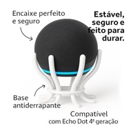 Suporte Echo Dot 4ª e 5ª Geração TimeClick com LED Azul - Base Aranha Moderna em PLA Ecológico (Preto Fosco) - imagem 4