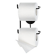 Suporte Papel Higiênico 3M: Duplo, Preto e Sem Furos - imagem 1