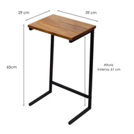Mesa de Apoio para Sofá Unna - Suporte para Notebook em Madeira Maciça 65cm (Preta e Mel) - imagem 3