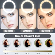 Ring Light Premium VARENZIA 8" com Tripé e Suporte Universal - Iluminação Profissional para Selfie e Conteúdo - imagem 4