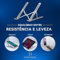 Suporte Ergonômico Ajustável para Notebook - Antiderrapante, Dobrável e Portátil (Preto) - imagem 3