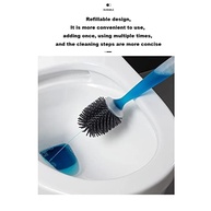 Escova de Vaso Sanitário com Suporte Recarregável - Silicone Antiferrugem e Almofada de Lama Diatomácea - imagem 4
