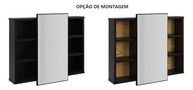 Conjunto Gabinete com Cuba Espelheira Suspenso Moderno com Nichos e Espelho Preto Ripado - imagem 5