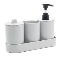 Conjunto 4 Peças Banheiro em Bambu e PP Off-White | Organize com Estilo e Sustentabilidade - imagem 4