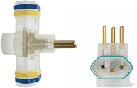 Adaptador Tomada Universal Tipo N Benjamim T 3 Entradas Transparente 10A 250V Bivolt - Complete Store® - imagem 3