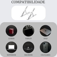 Suporte Ergonômico Premium para Notebook e Tablet em Alumínio Dobrável | Ajustável 6 Ângulos | Portátil c/ Estojo - imagem 5