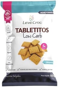 Biscoito salgado sem glúten Leve Croc Tabletitos low carb Original 50g - imagem 2