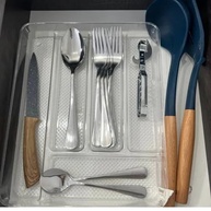 Organizador Porta-Talheres Multiuso com 5 Compartimentos - Acrílico Transparente para Cozinha, Escritório e Ferramentas - imagem 4