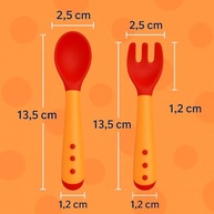 Talheres Infantis Silicone Termossensível Azul - Kit Colher e Garfo Seguros para Bebês - imagem 4