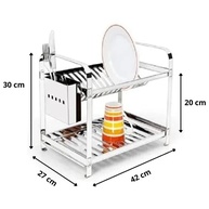 Escorredor de Pratos Mak Inox - Aço Inoxidável Premium com 16 Pratos e Porta Talheres - imagem 3