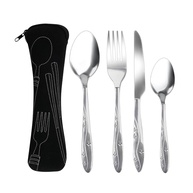 Conjunto de Talheres em Aço Inox com Bolsa Portátil - 4 Peças Laváveis na Lava-Louças - imagem 1