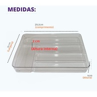 Organizador Porta-Talheres Multiuso com 5 Compartimentos - Acrílico Transparente para Cozinha, Escritório e Ferramentas - imagem 3